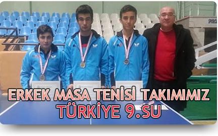 Erkek Masa Tenisi Takımımız Türkiye 9.su Olmuştur.